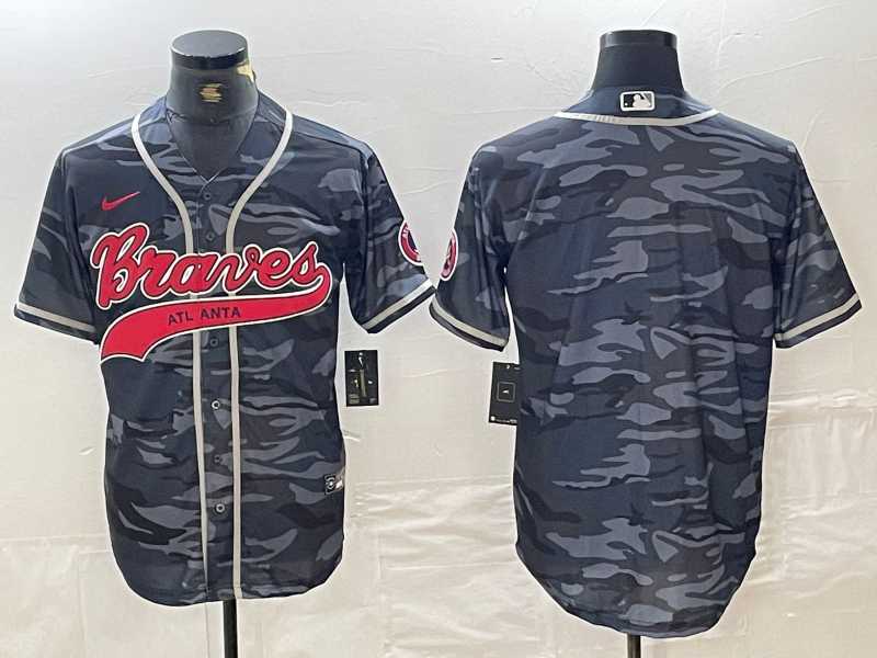 Men's Atlanta Braves Blank Gray Camo Cool Base With Patch Stitched Baseball Jersey,We sell and wholesale Men's Atlanta Braves Blank Gray Camo Cool Base With Patch Stitched Baseball Jersey on line form chian!